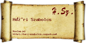 Hári Szabolcs névjegykártya